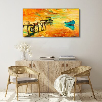 Golden hour by the water Canvas Wall art