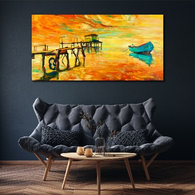 Port sunset sky Canvas Wall art