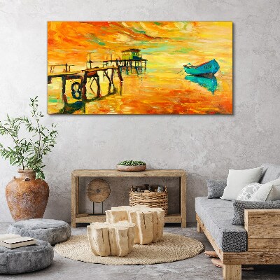 Golden hour by the water Canvas Wall art