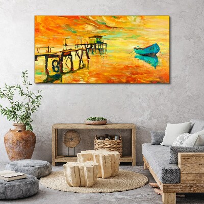 Port sunset sky Canvas Wall art