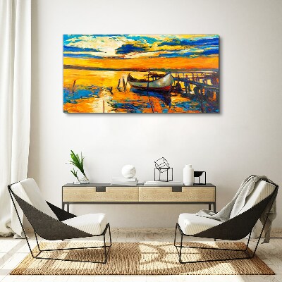 Port sunset sky Canvas Wall art