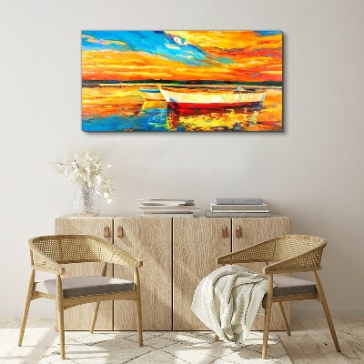 Port sunset sky Canvas Wall art