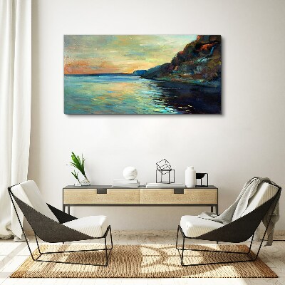 Sea ​​cliffs sea landscape Canvas Wall art