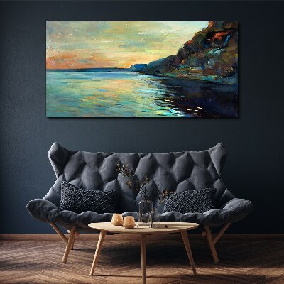 Sea ​​cliffs sea landscape Canvas Wall art