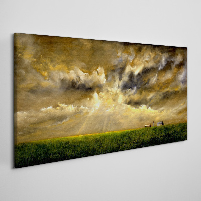 A peaceful landscape with clouds Canvas Wall art