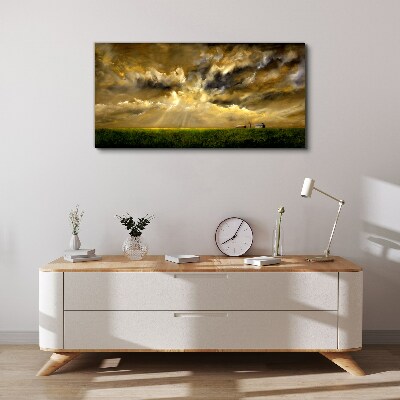 A peaceful landscape with clouds Canvas Wall art