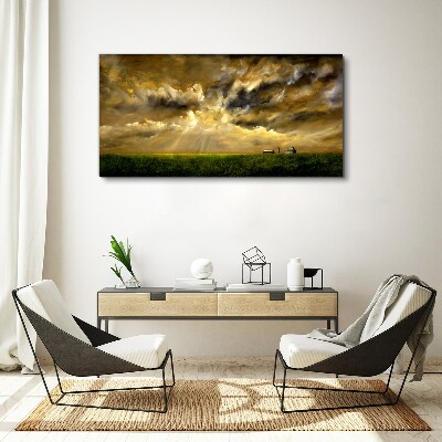 A peaceful landscape with clouds Canvas Wall art