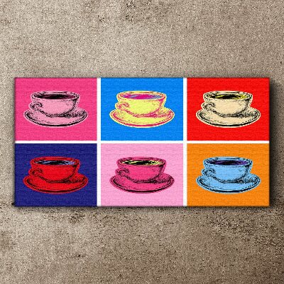Colorful cups on the background Canvas Wall art