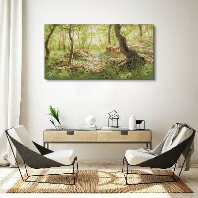 Forest nature rocks Canvas Wall art