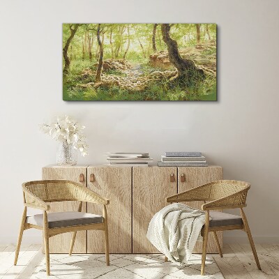 Forest nature rocks Canvas Wall art