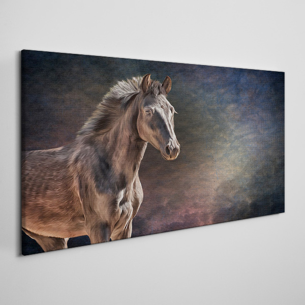 Portrait of a horse on an abstract background Canvas Wall art