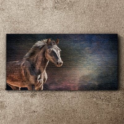 Portrait of a horse on an abstract background Canvas Wall art
