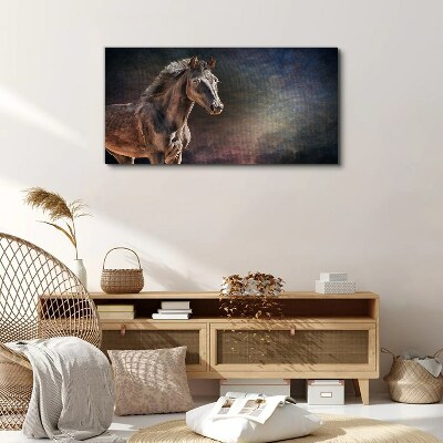 Portrait of a horse on an abstract background Canvas Wall art
