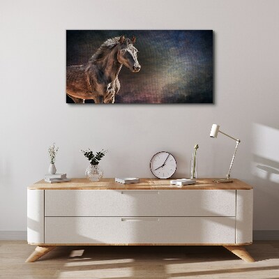 Portrait of a horse on an abstract background Canvas Wall art