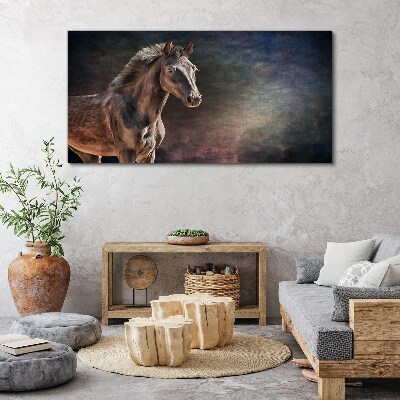 Portrait of a horse on an abstract background Canvas Wall art