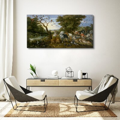 Paradise landscape with fauna and flora Canvas Wall art