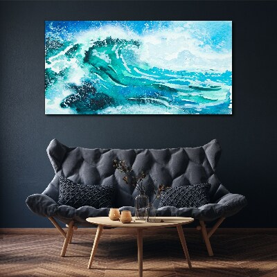 A wave in shades of turquoise Canvas Wall art