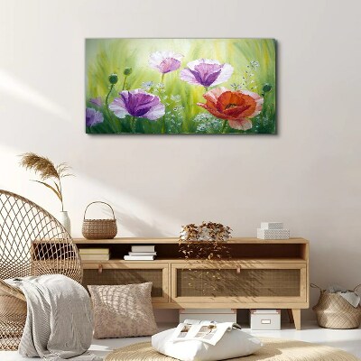 Flower garden in pastel colors Canvas Wall art