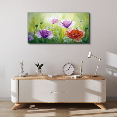 Flower garden in pastel colors Canvas Wall art
