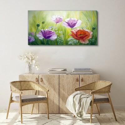 Flower garden in pastel colors Canvas Wall art
