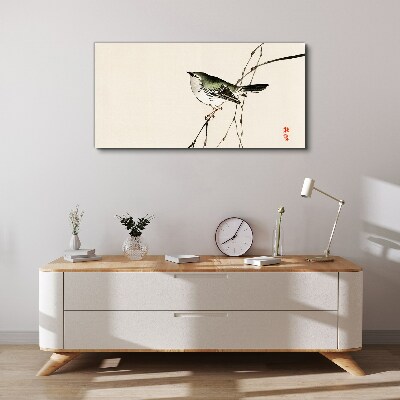 Bird on a branch Canvas Wall art
