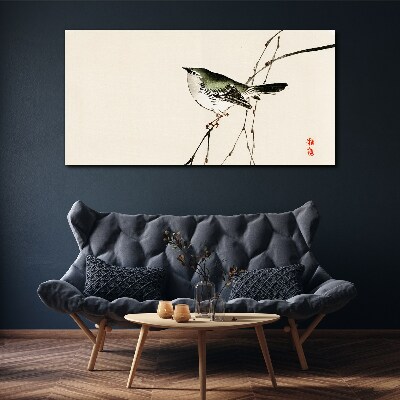 Bird on a branch Canvas Wall art