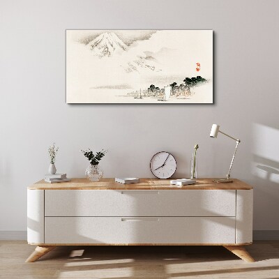 The peace of a mountain landscape Canvas Wall art