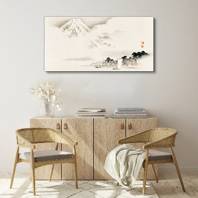 The peace of a mountain landscape Canvas Wall art