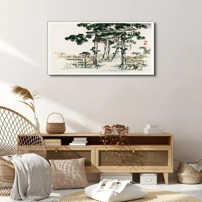 Trees leaves Canvas Wall art