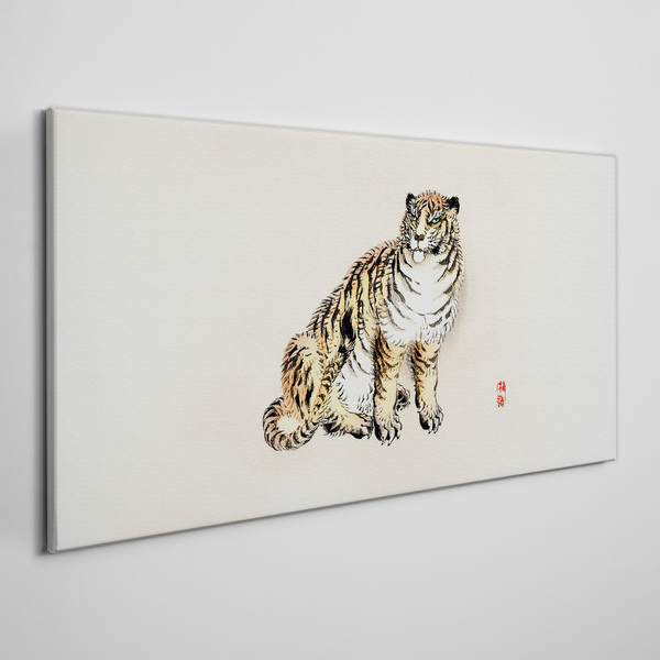 Tiger against a clear sky Canvas Wall art