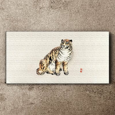 Tiger against a clear sky Canvas Wall art