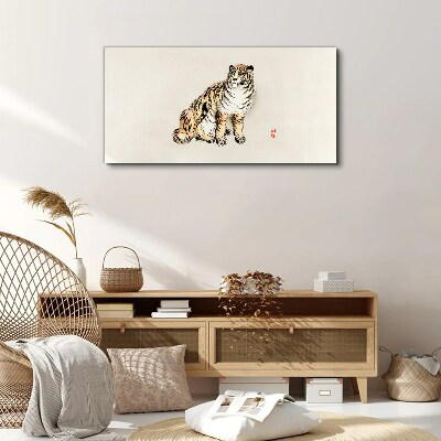 Tiger against a clear sky Canvas Wall art