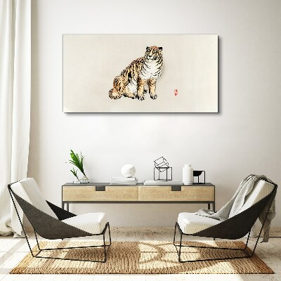 Tiger against a clear sky Canvas Wall art