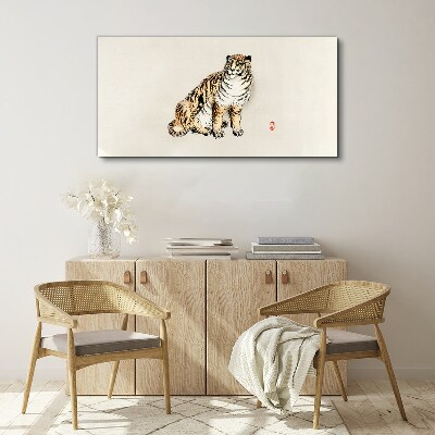 Tiger against a clear sky Canvas Wall art