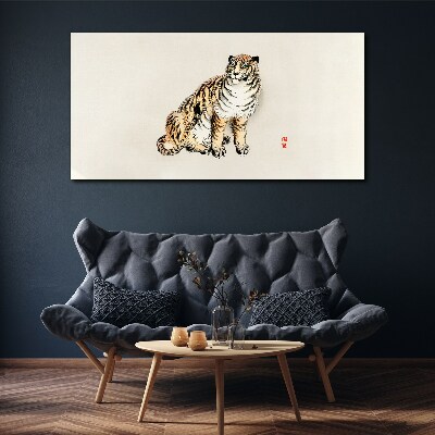 Tiger against a clear sky Canvas Wall art