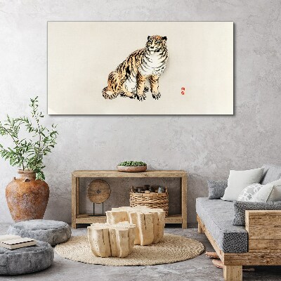 Tiger against a clear sky Canvas Wall art