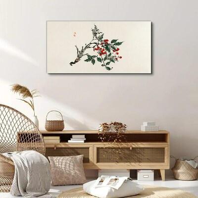 Red fruit on a branch Canvas Wall art