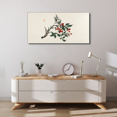 Red fruit on a branch Canvas Wall art