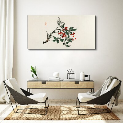Red fruit on a branch Canvas Wall art