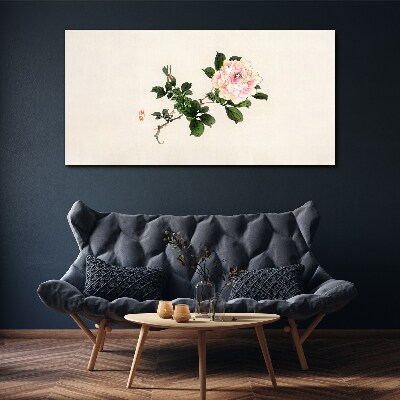 Peony flower on a light background Canvas Wall art