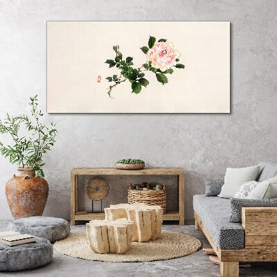 Peony flower on a light background Canvas Wall art