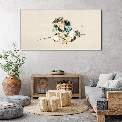 Childhood with a cat Canvas Wall art
