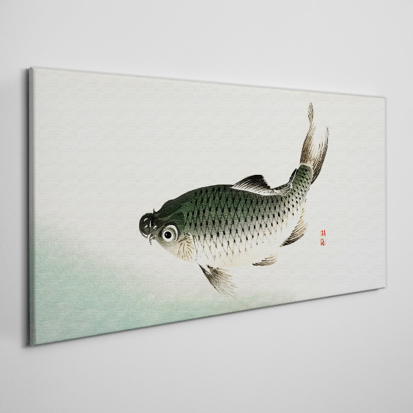 Carp in the water landscape Canvas Wall art