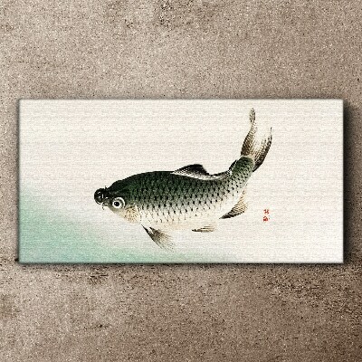 Carp in the water landscape Canvas Wall art