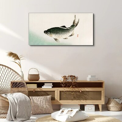 Carp in the water landscape Canvas Wall art