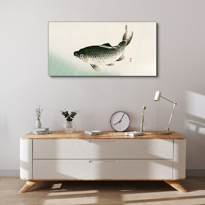 Carp in the water landscape Canvas Wall art