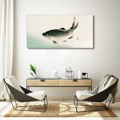 Carp in the water landscape Canvas Wall art
