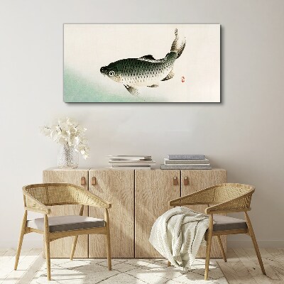 Carp in the water landscape Canvas Wall art