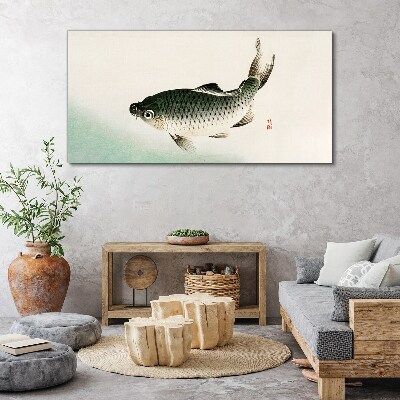 Carp in the water landscape Canvas Wall art