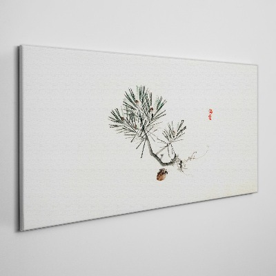 Pine tree on a white background Canvas Wall art